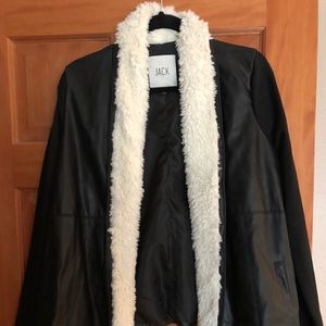Jack Size L faux fur and leather jacket